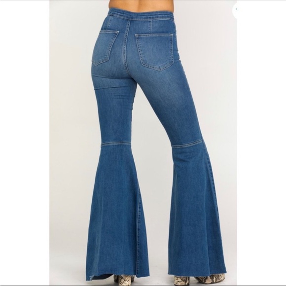 Free People We The Free Just Float High Waist Bellbotton Jeans - Picture 2 of 11